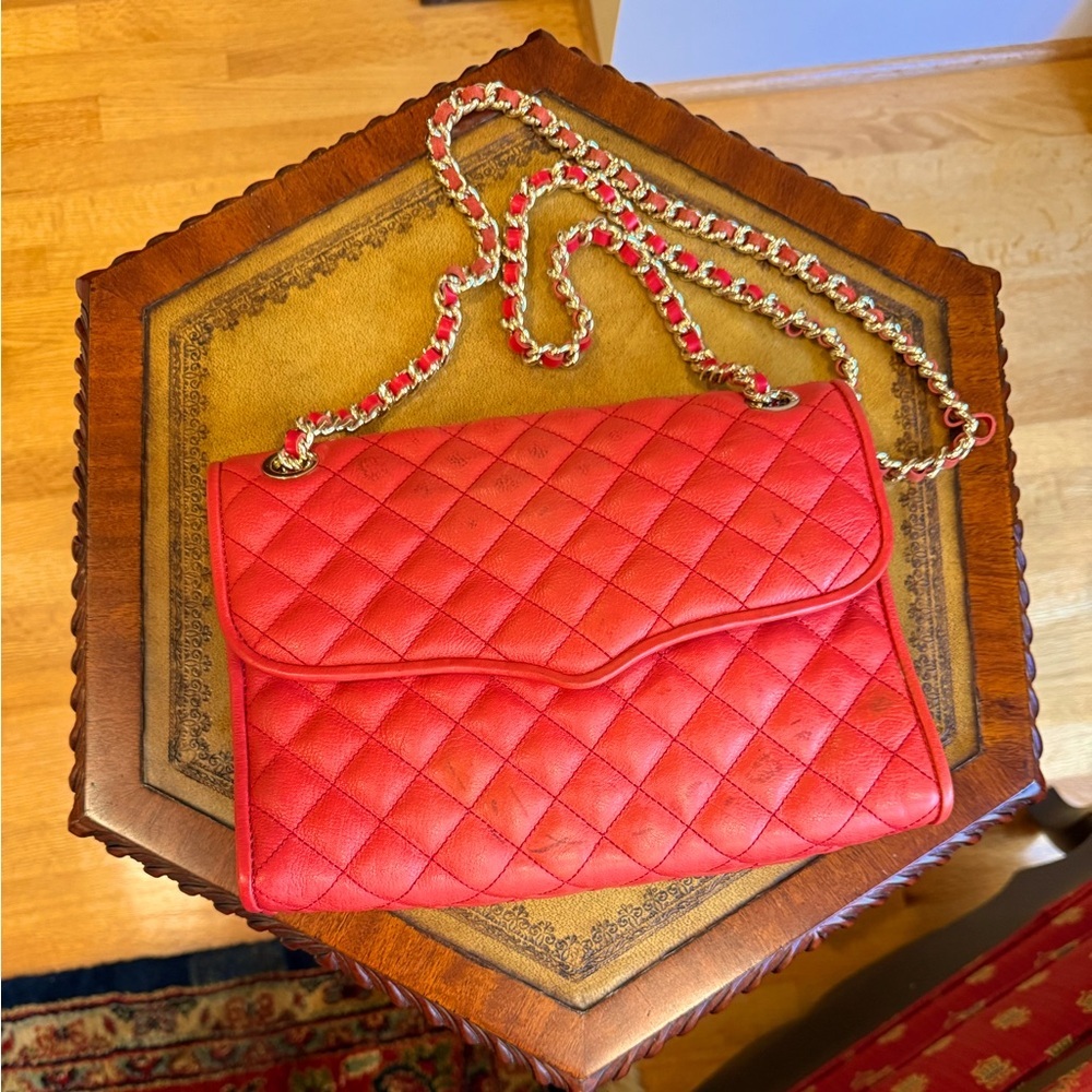 Rebecca Minkoff Red Leather Quilted Affair Bag Large - Picture 7 of 12